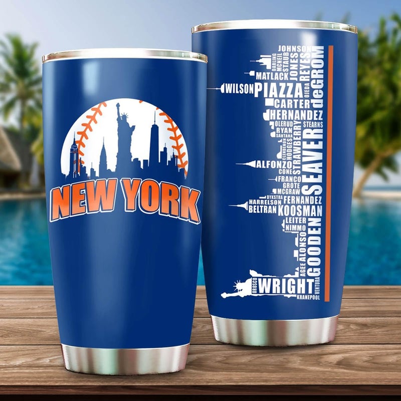 Scian New York Skyline Legends Baseball Tumbler - Coffee Mug Insulated Tumbler With Lid - Mother's Day, Father's Day, Birthday, Christmas Gifts For Fans - 20 Oz| Stainless Steel - Image 2